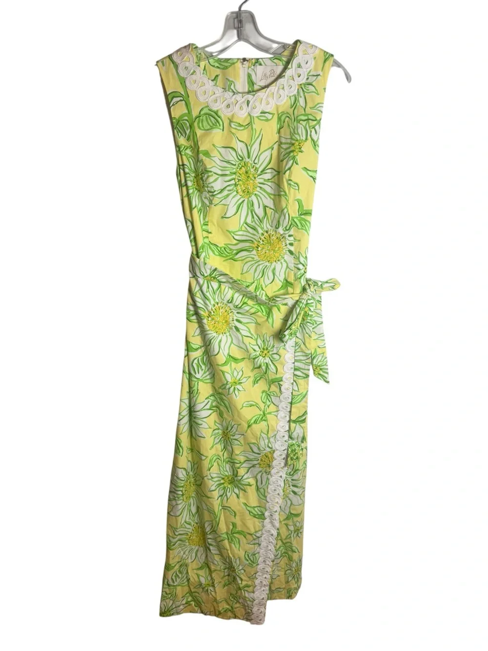 Lilly Pulitzer Fresia Lace Detail Stretch Cotton Maxi Dress 6